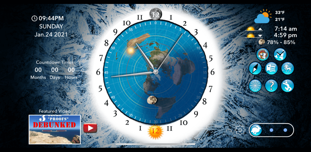 Flat Earth Sun Moon &#038; Zodiac Clock