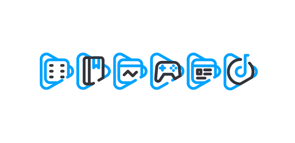 Lineblack – Blue icon Pack