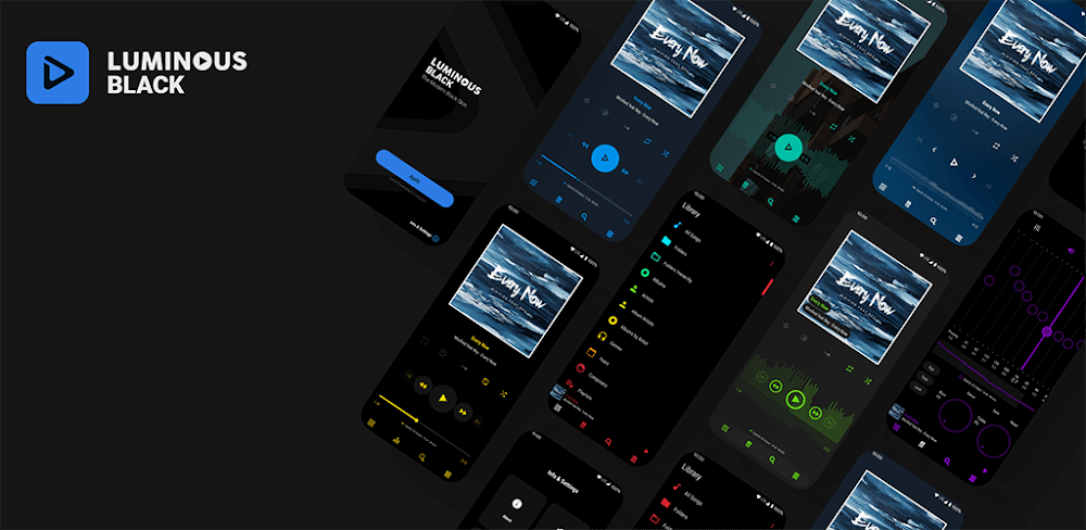 Luminous Black – Poweramp Skin